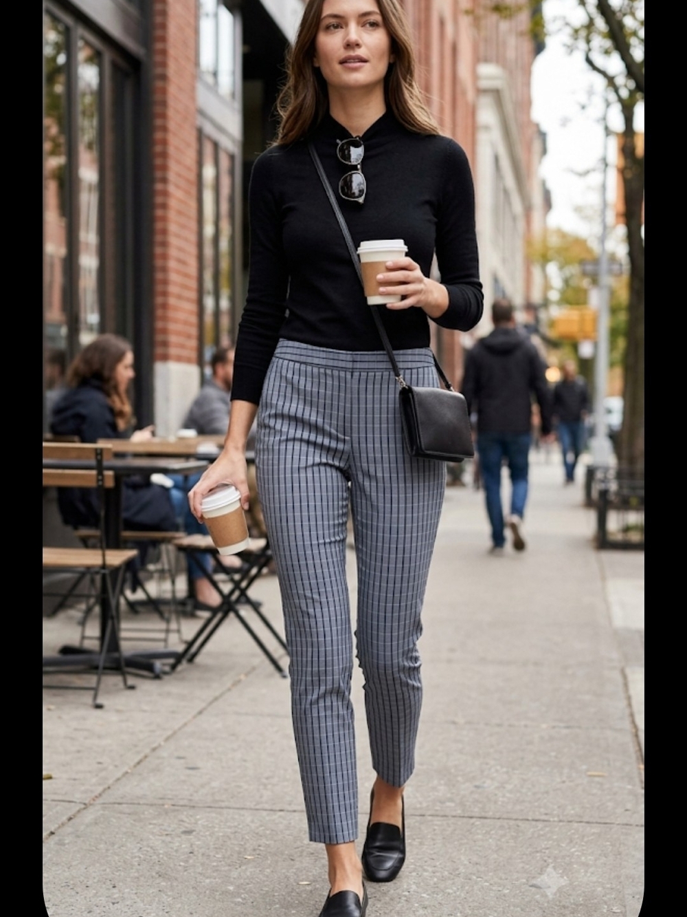 Theory Screen Viscose Classic Skinny Plaid Pants Blue - Size 00 XXS